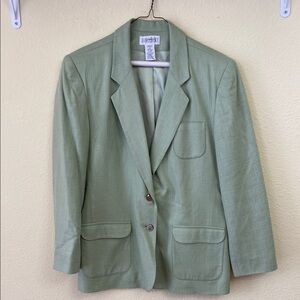 Lands’ End Light Green Lined Linen Blazer